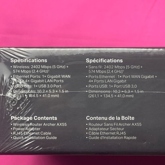 NEW! TP-Link Archer AX55 Wireless AX3000 Dual-Band Wi-Fi 6 Router in BLACK - Picture 3 of 3